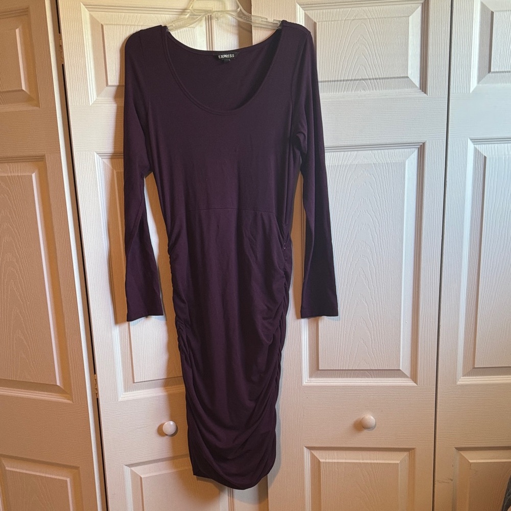 Express Women's Purple Long Sleeve Dress. Size Large.